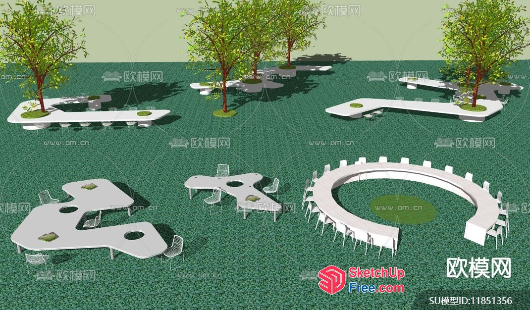 Modern Outdoor Seating And Dining Area 3D SketchUp File
