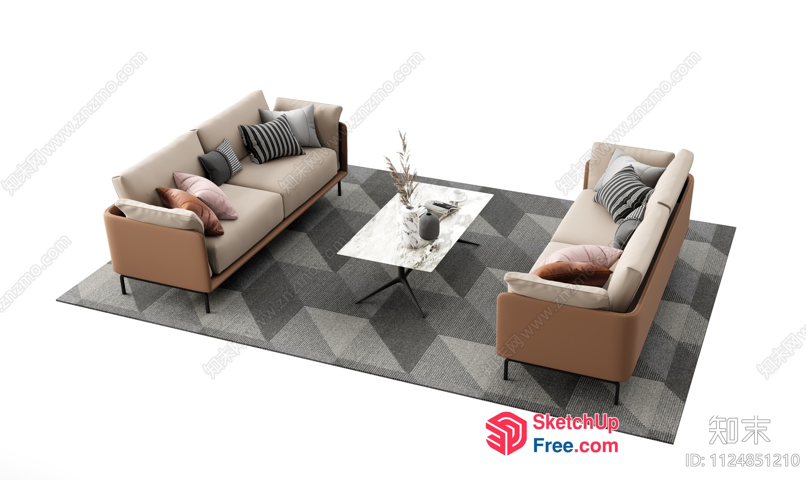 Minimalist Style Living Room With Modern Furniture 3D SketchUp File