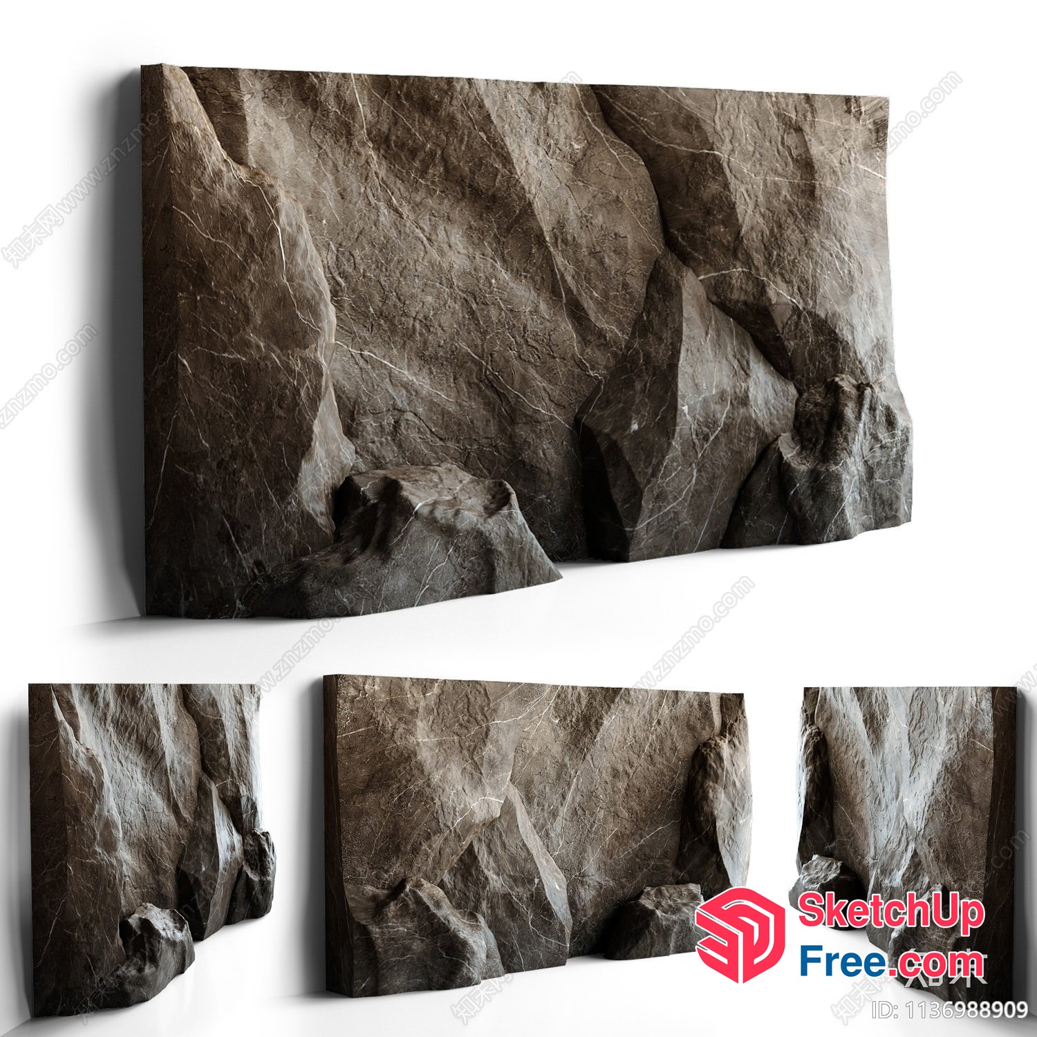 Natural Rock Wall Design 3D SketchUp File