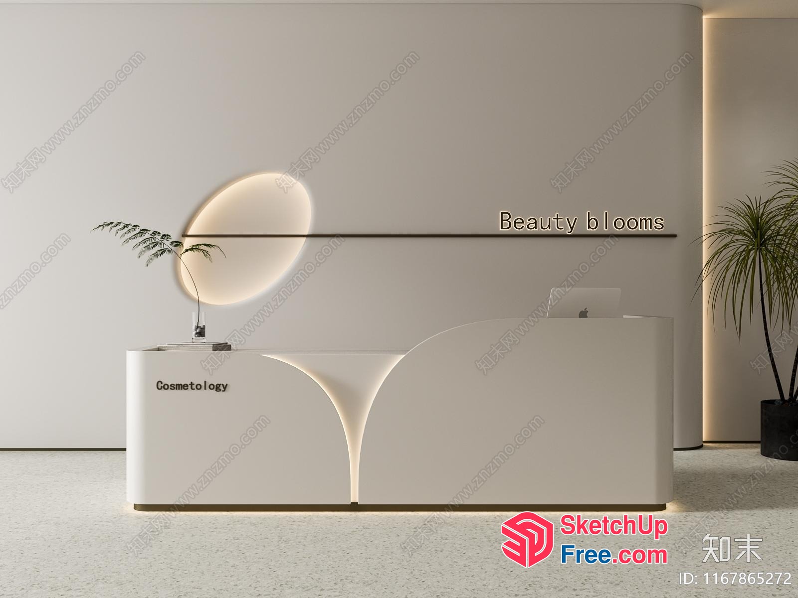 Modern Cosmetology Reception Desk 3D SketchUp File