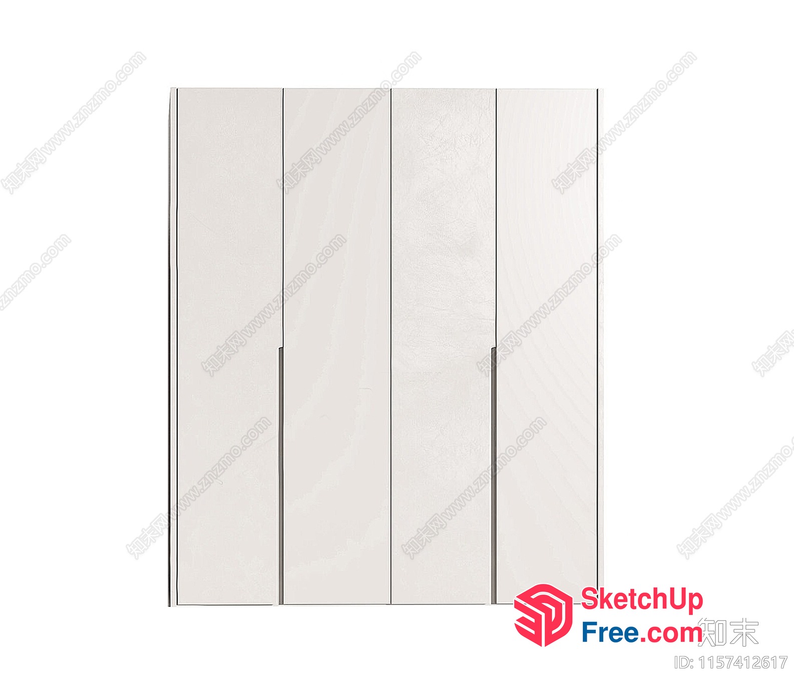 Four Panelled Wooden Door 3D SketchUp File