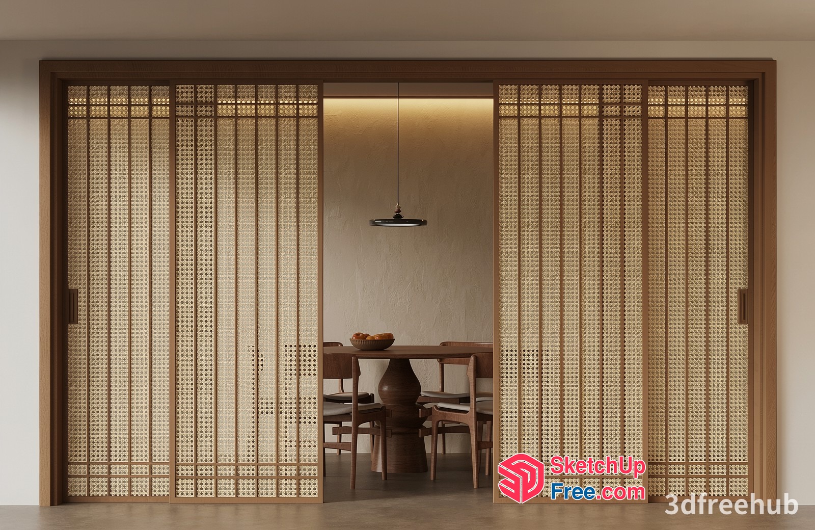 Partition Screen With Sliding Doors 3D SketchUp File