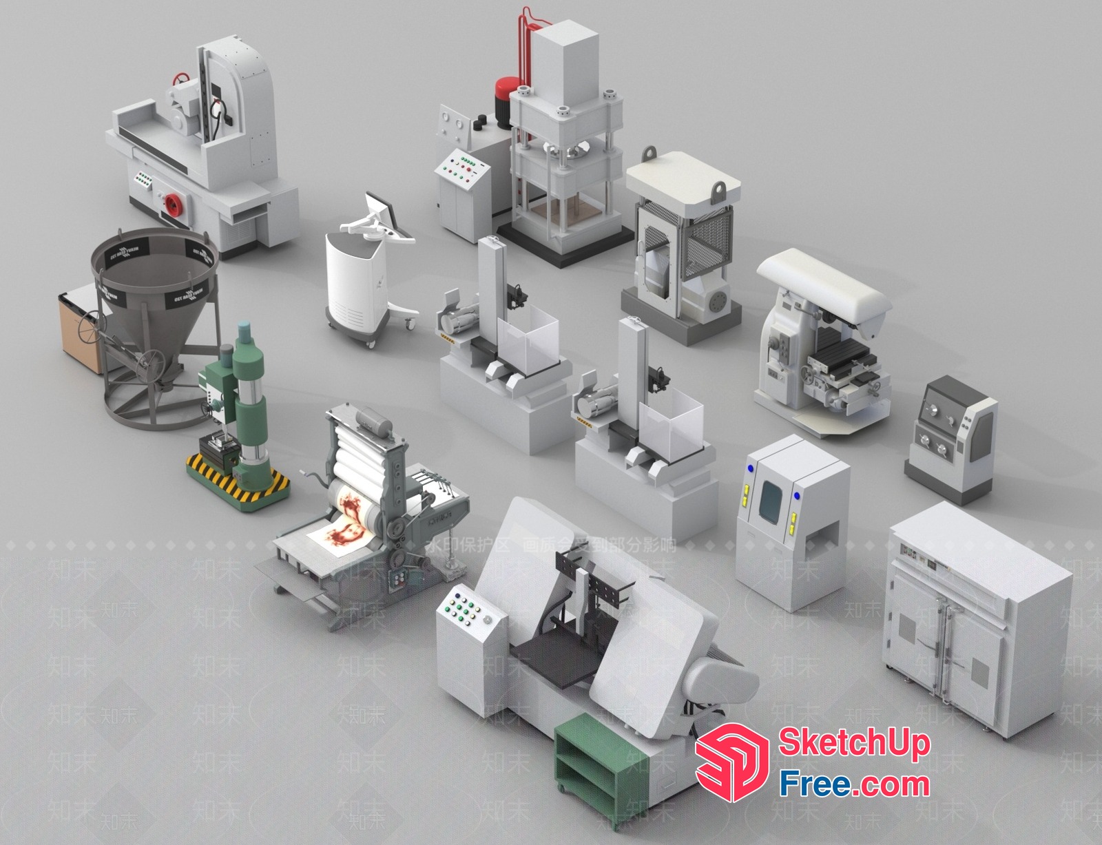 Industrial Machines And Equipment 3D SketchUp File