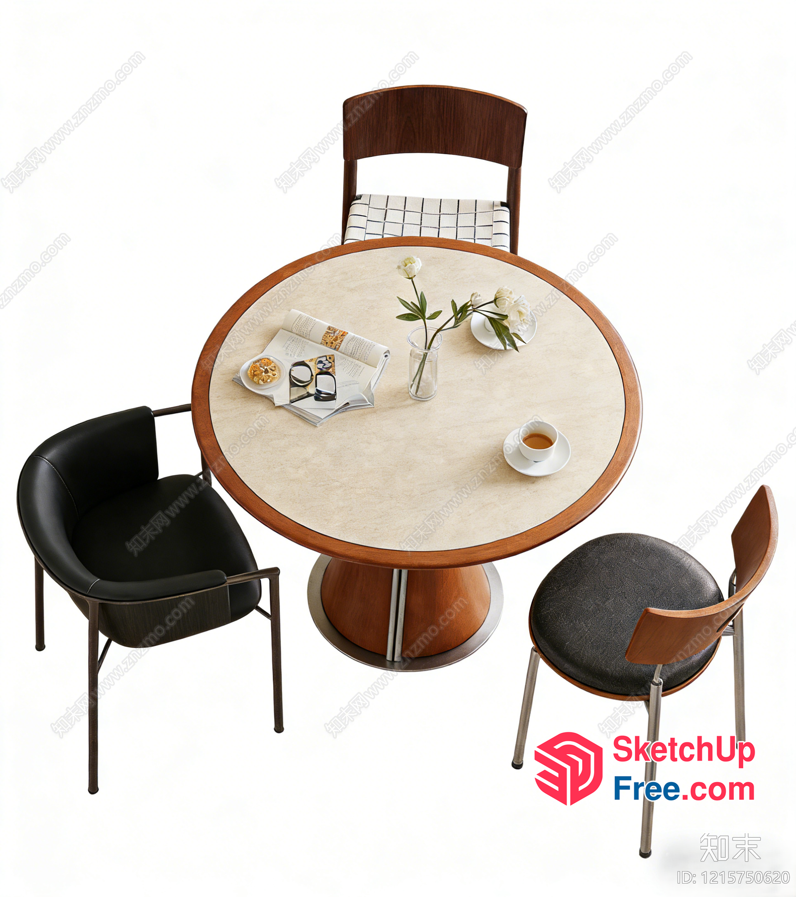 Modern Dining Room Table And Chairs Set 3D SketchUp File