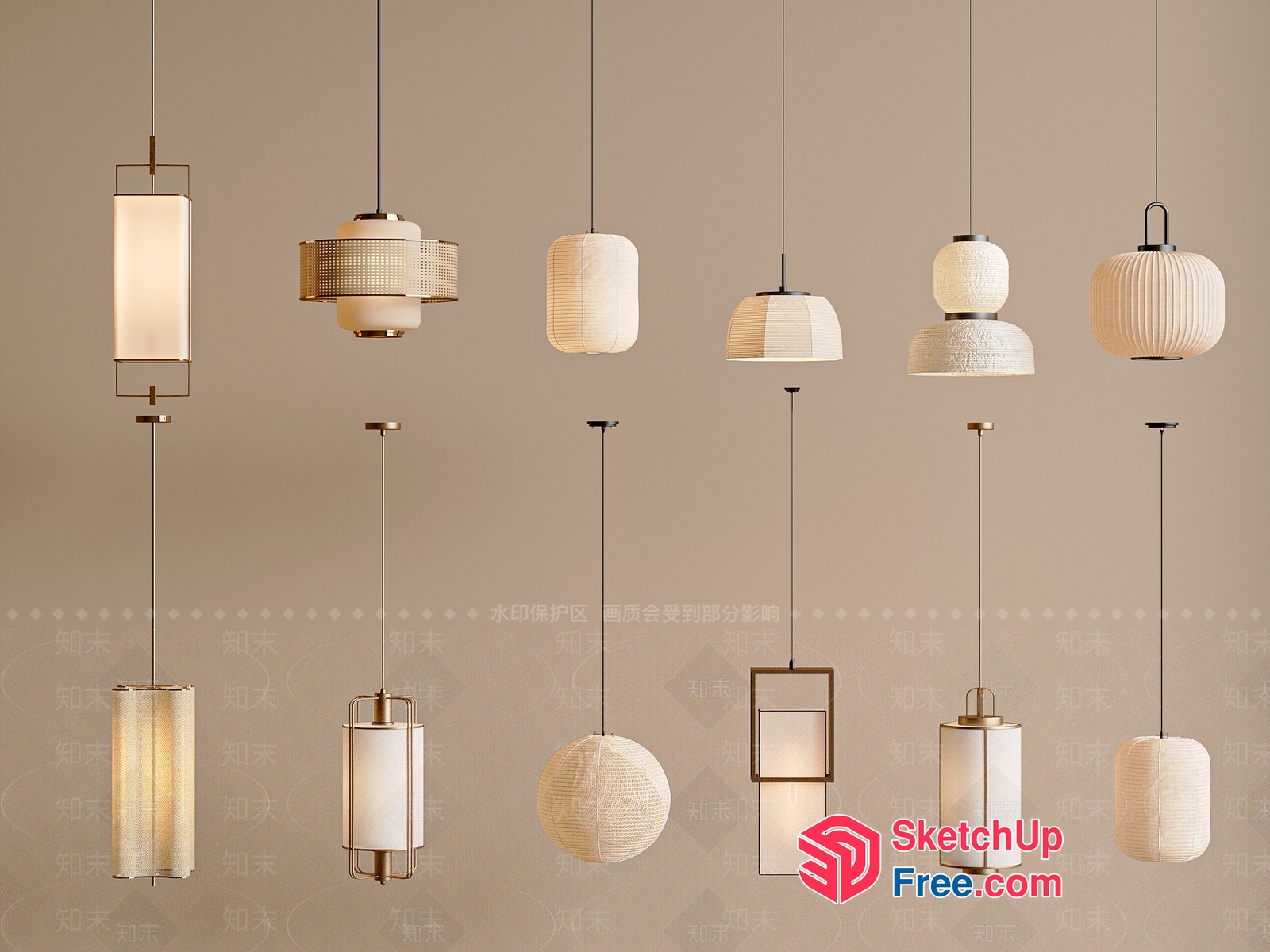 Elegant Hanging Light Fixtures 3D SketchUp File