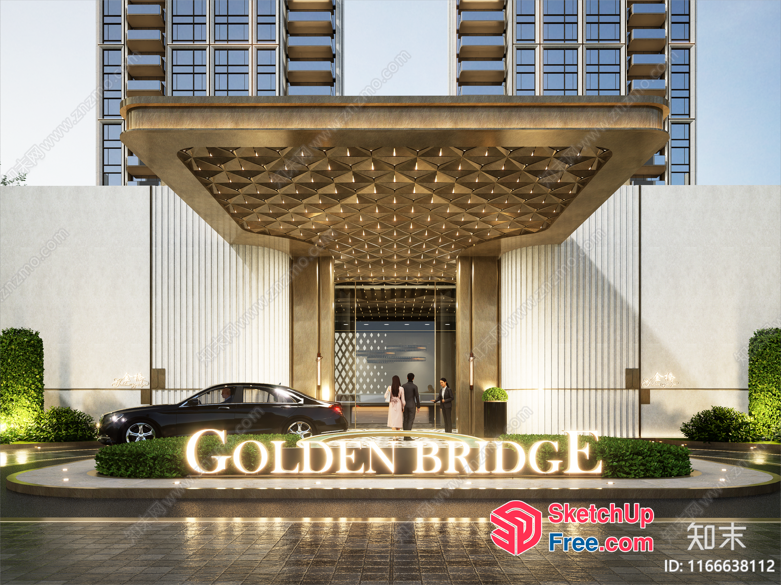 Golden Bridge Entrance 3D SketchUp File