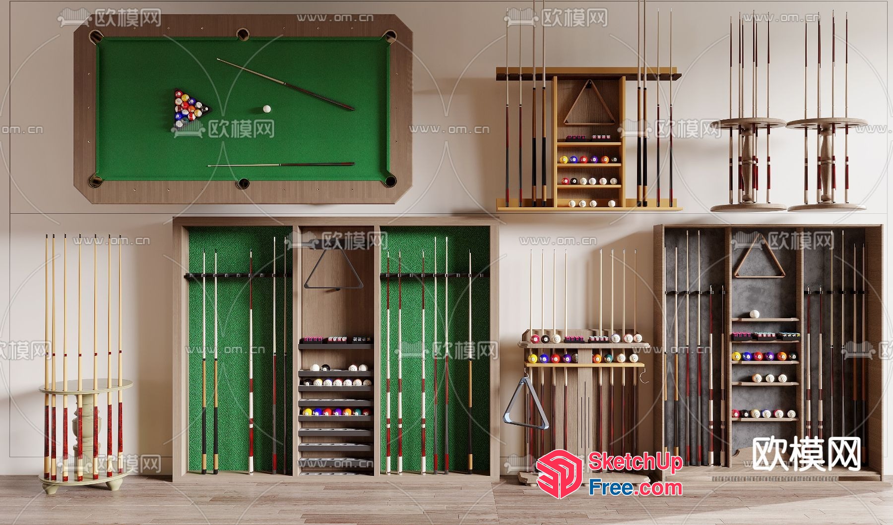 Billiard Room Interior Design 3D SketchUp File