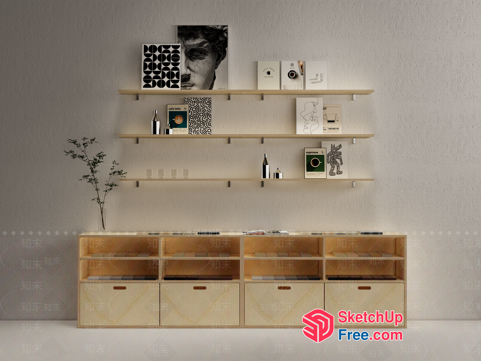 Modern Minimalist Storage Furniture Collection 3D SketchUp File
