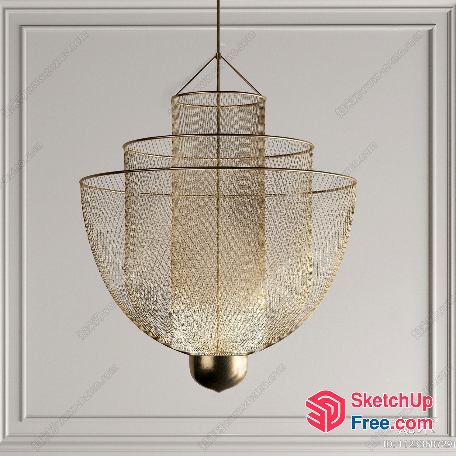 Elegant Hanging Light Fixture With Intricate Metalwork 3D SketchUp File