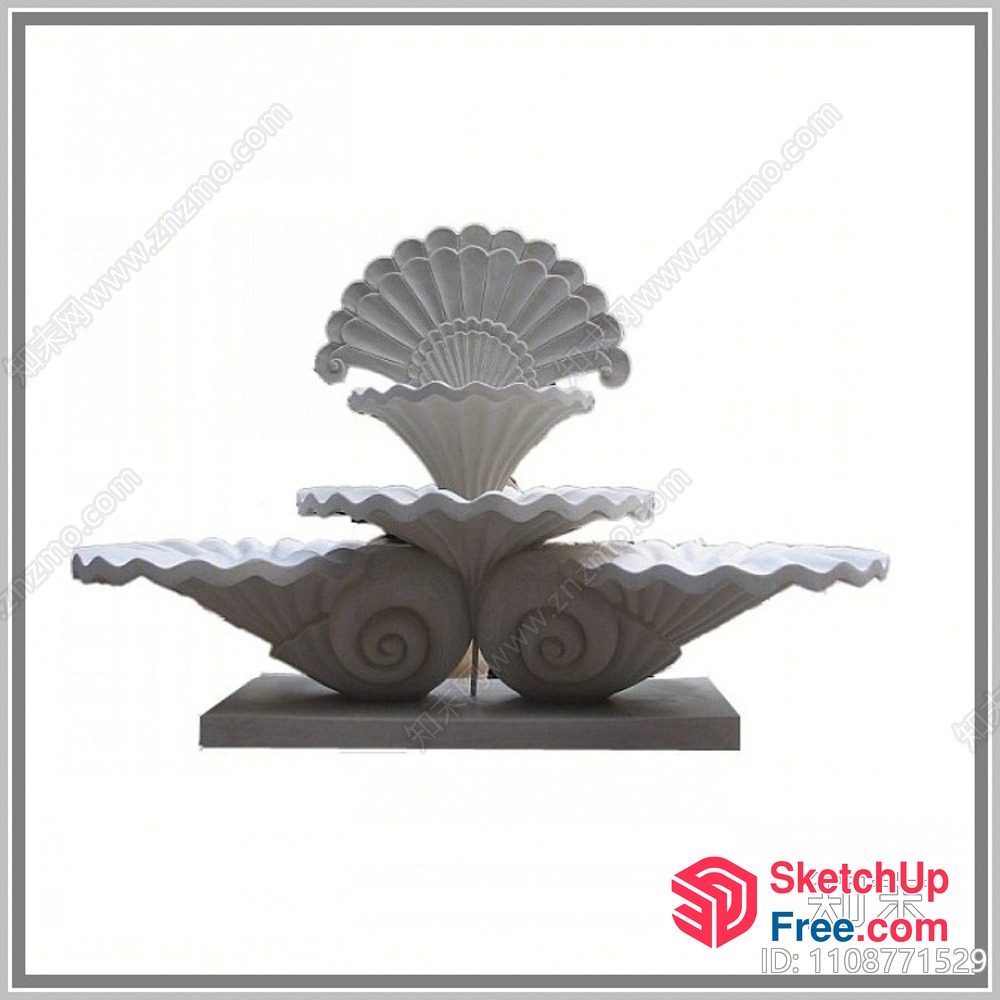 Elegant White Shell Sculpture 3D SketchUp File