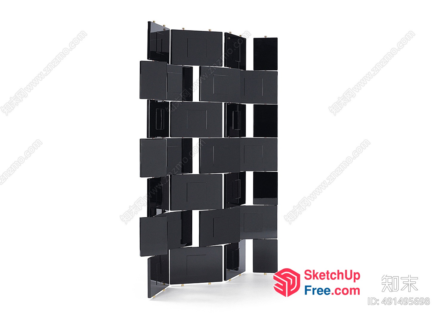 Partition Screen With Rectangular Panels 3D SketchUp File