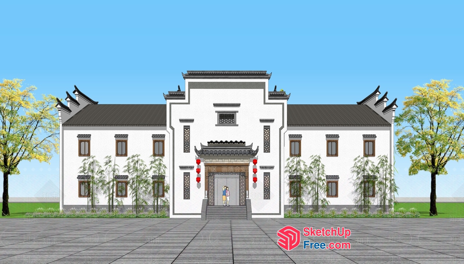 Traditional Chinese Building Exterior 3D SketchUp File