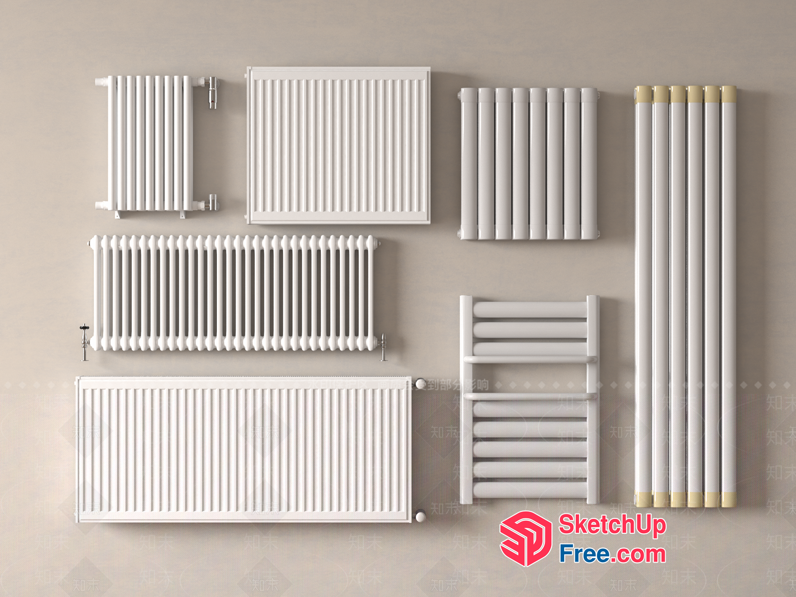 White Radiator Collection 3D SketchUp File