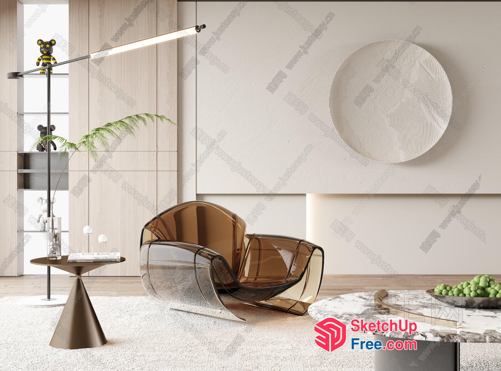 Modern Minimalist Living Room With Sleek Furniture And Natural Light 3D SketchUp File