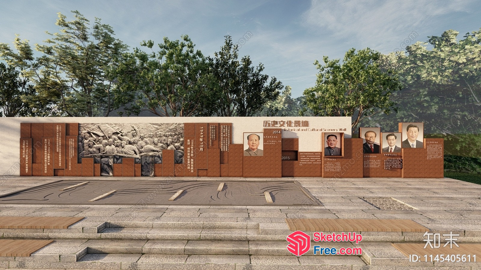 Asian-Inspired Outdoor Memorial 3D SketchUp File