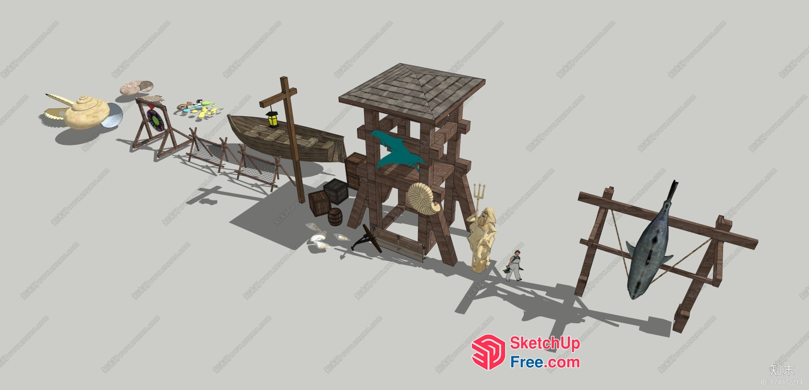 Ancient Greek Marketplace 3D SketchUp File