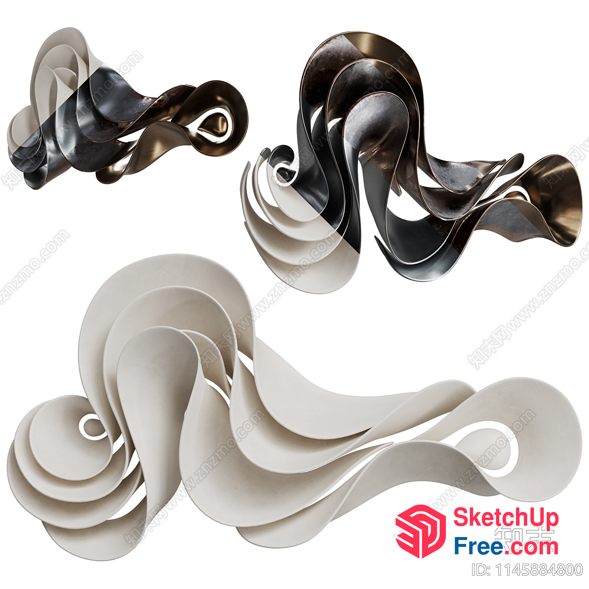 Elegant Modern Abstract Art Sculpture 3D SketchUp File