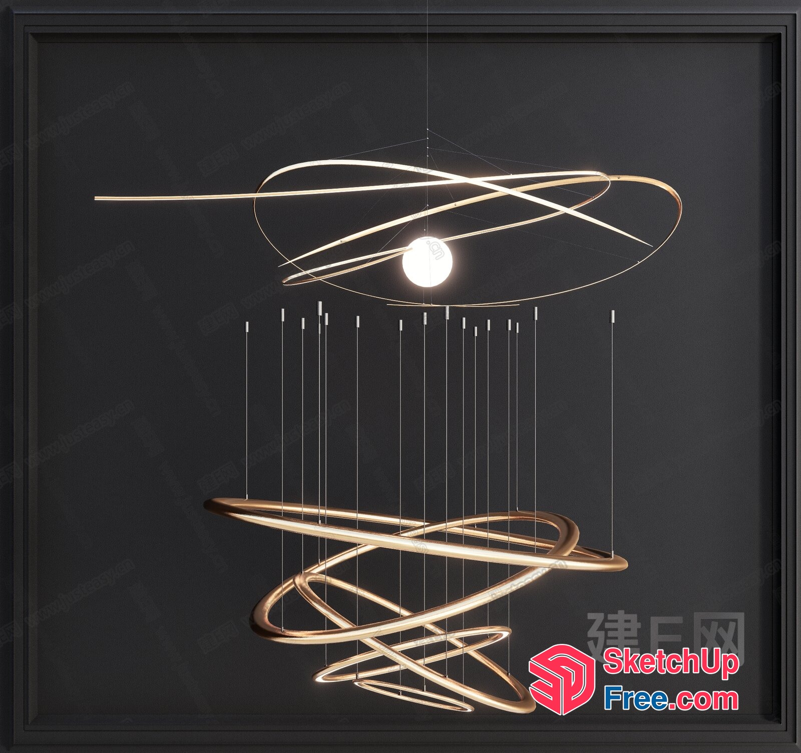 Elegant Contemporary Light Fixture 3D SketchUp File