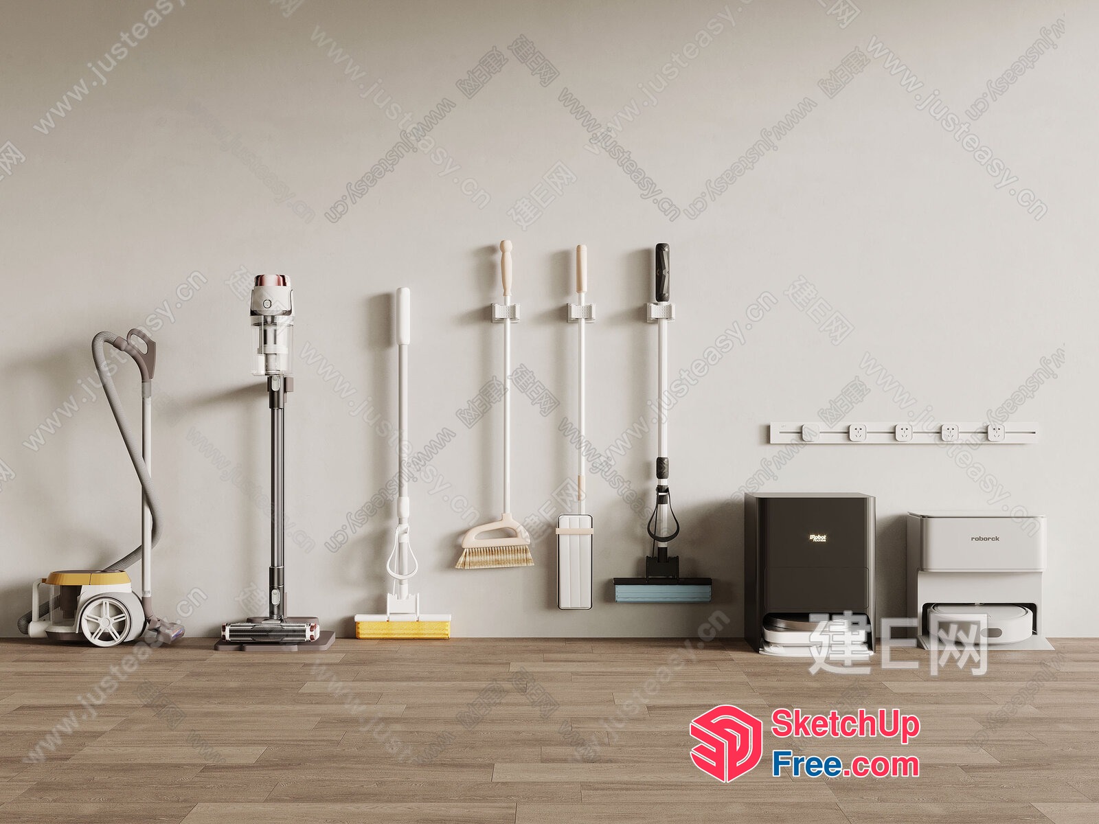 Various Cleaning Equipment And Appliances 3D SketchUp File