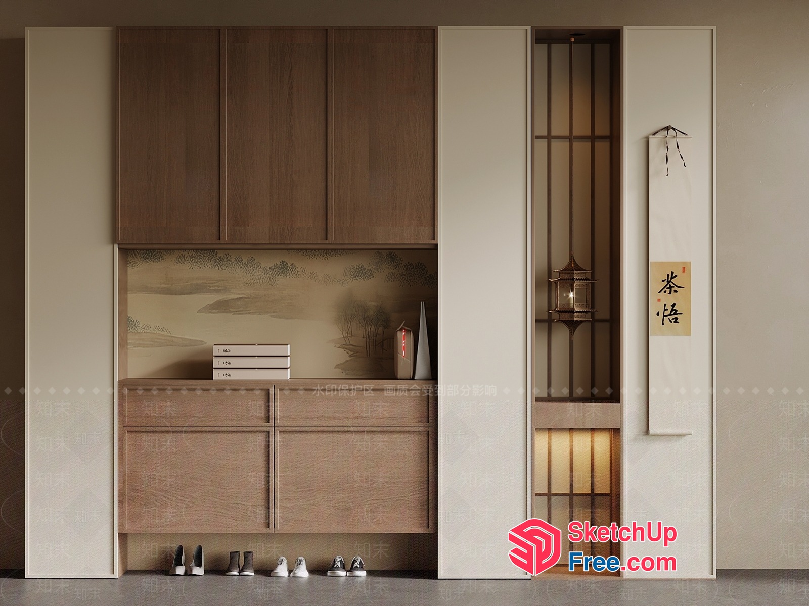 Japanese Style Interior Design With Traditional Decor 3D SketchUp File
