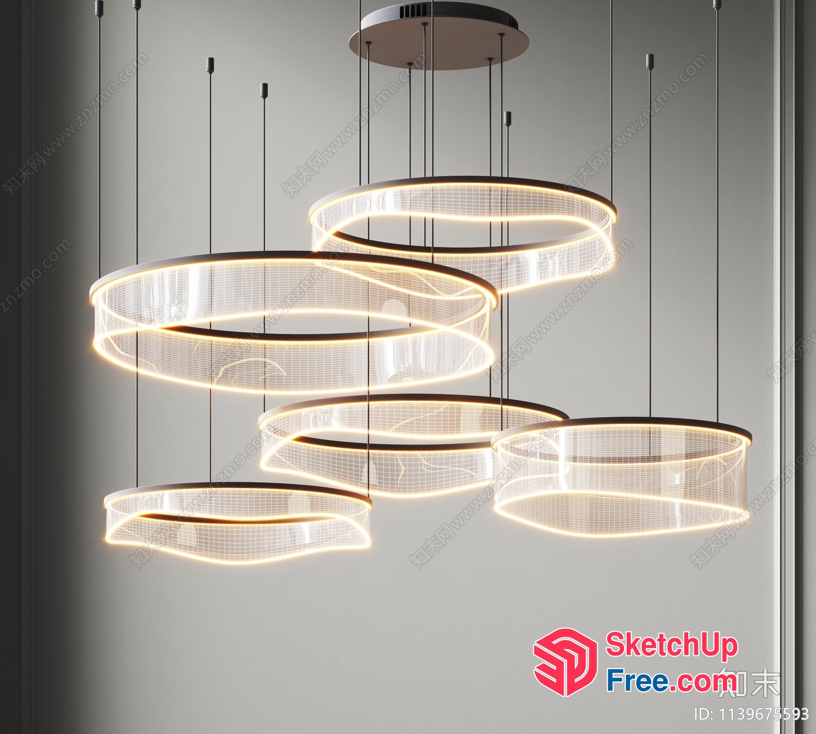 Modern Circular Led Light Fixtures 3D SketchUp File