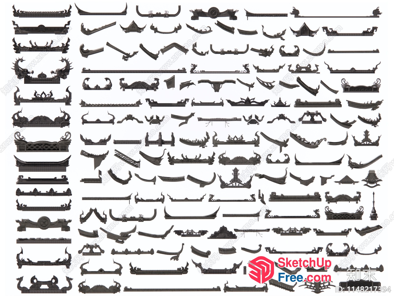Ornate Carved Decorative Moulding Designs 3D SketchUp File