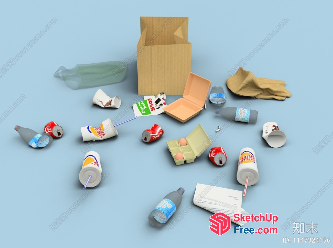 Miniature Food And Drinks Scene 3D SketchUp File