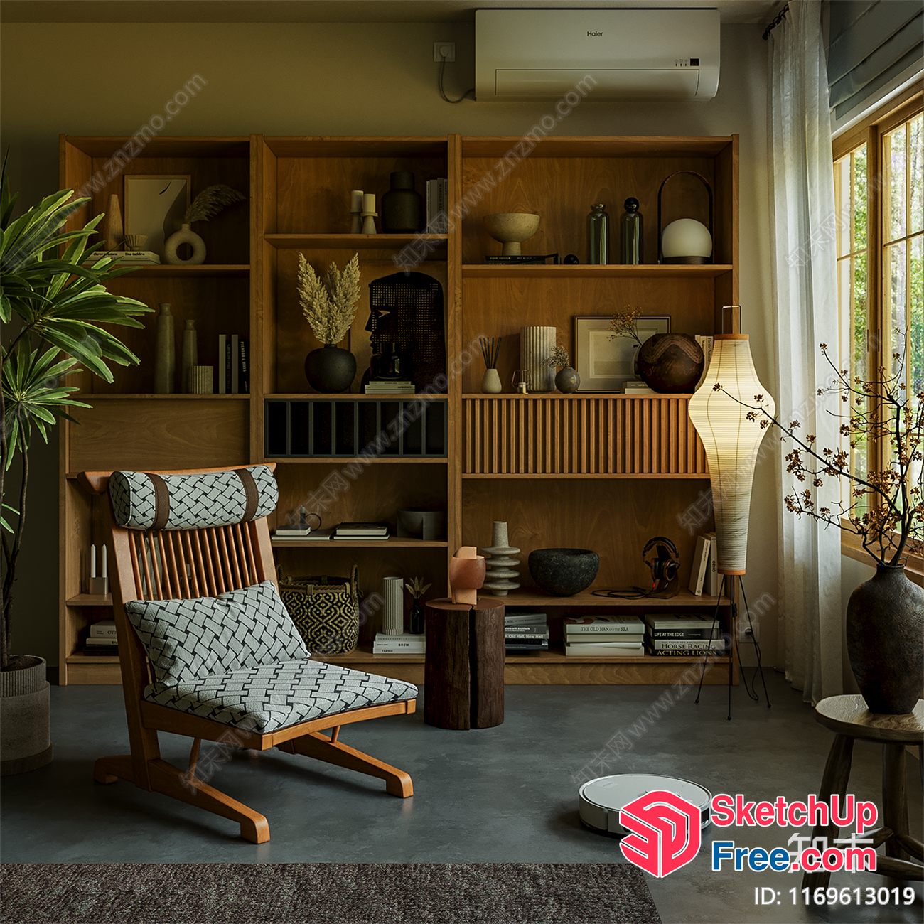 Cozy Modern Living Room With Warm Wood Accents 3D SketchUp File