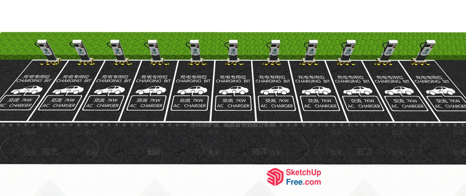 Electric Vehicle Charging Stations 3D SketchUp File