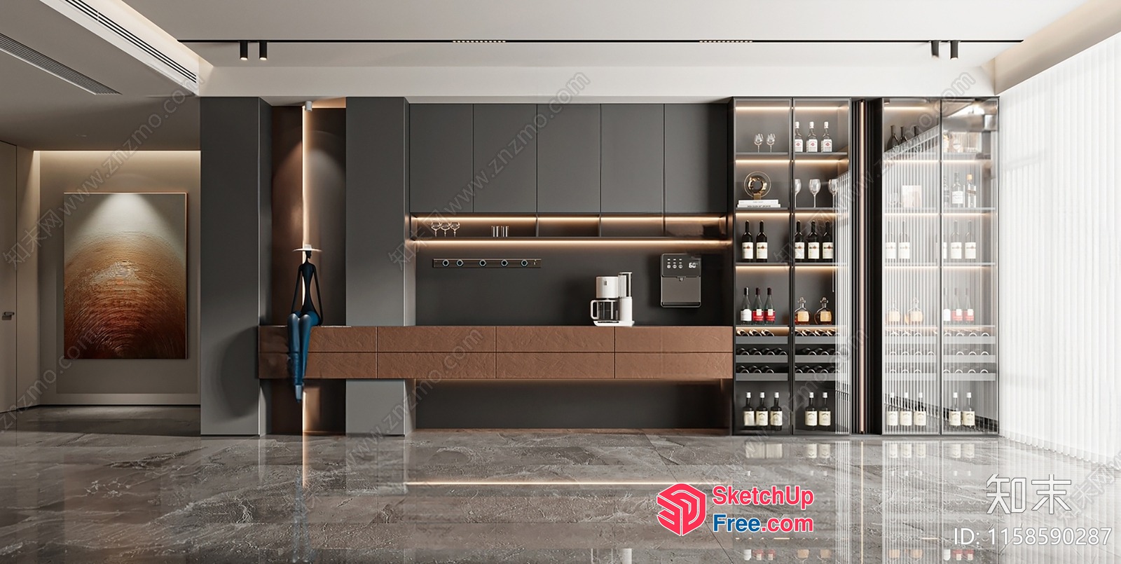 Modern Minimalist Interior Design 3D SketchUp File
