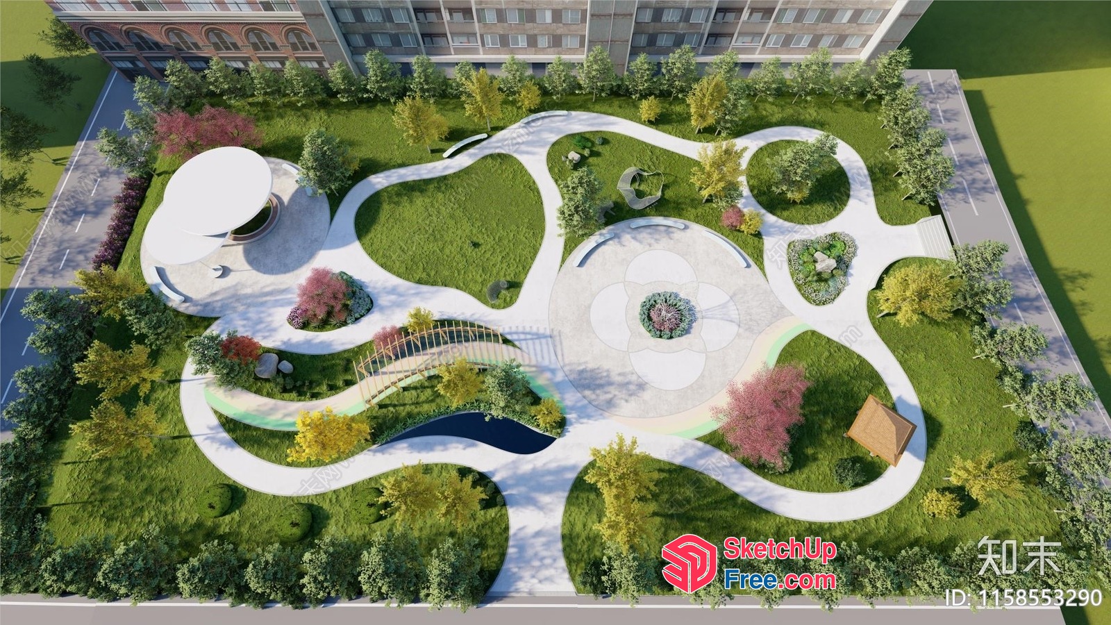 Serene Modern Garden Design 3D SketchUp File