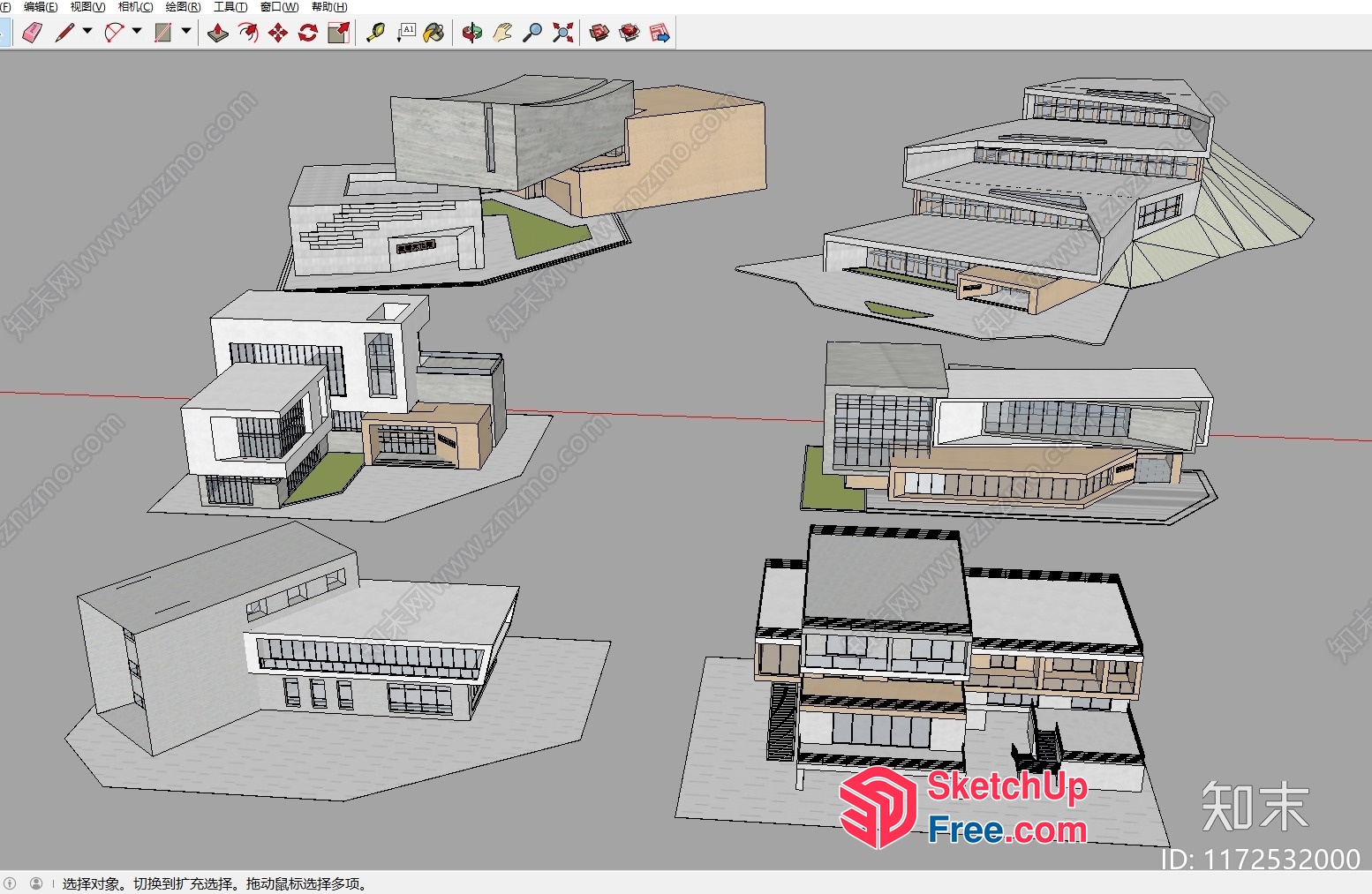 3D Rendered Architectural Designs Of Modern Buildings 3D SketchUp File