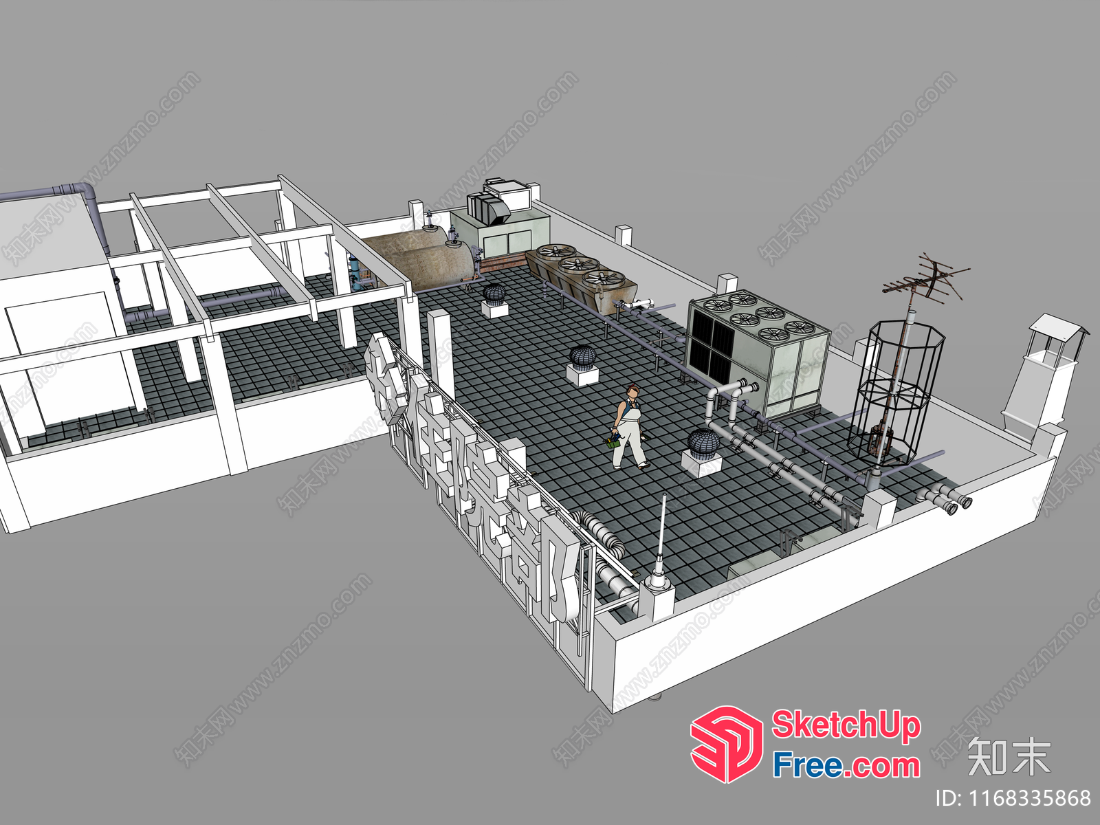 3D Rendering Of A Commercial Building'S Exterior And Interior 3D SketchUp File