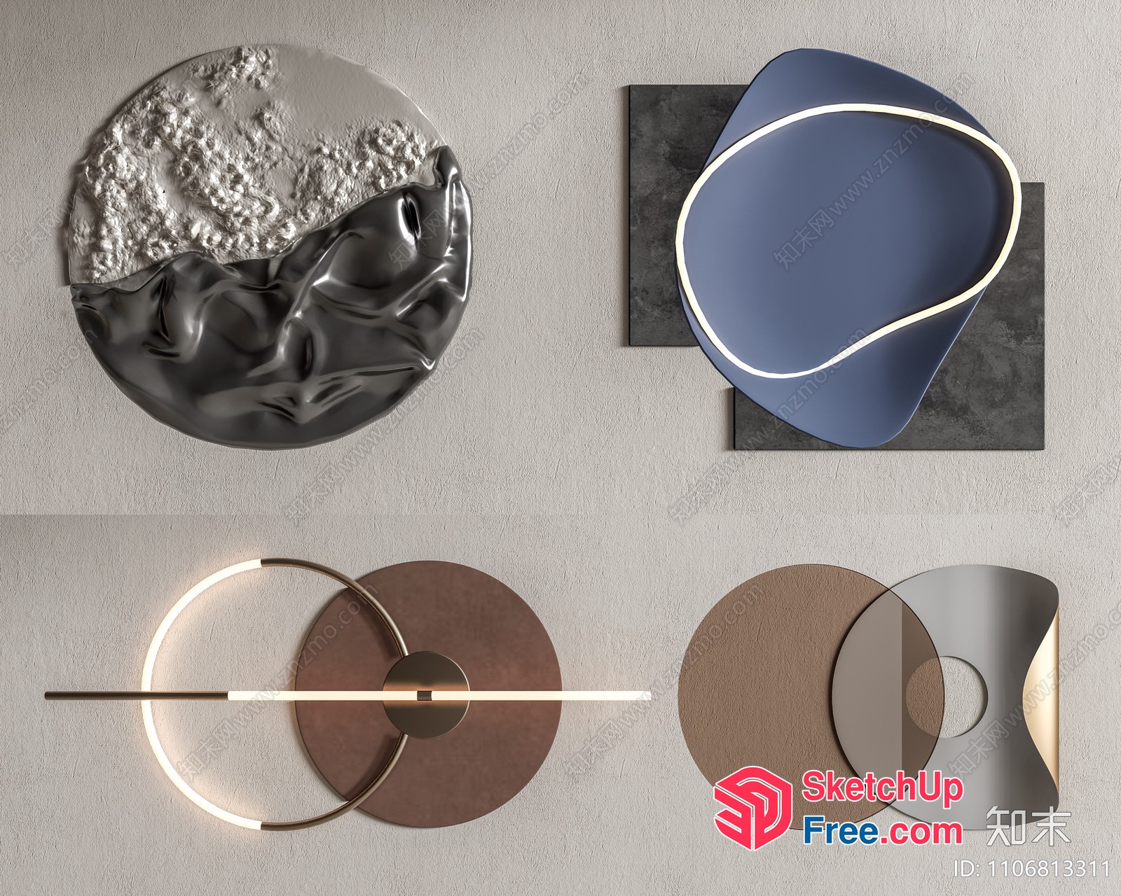 Abstract Modern Wall Art Decor 3D SketchUp File