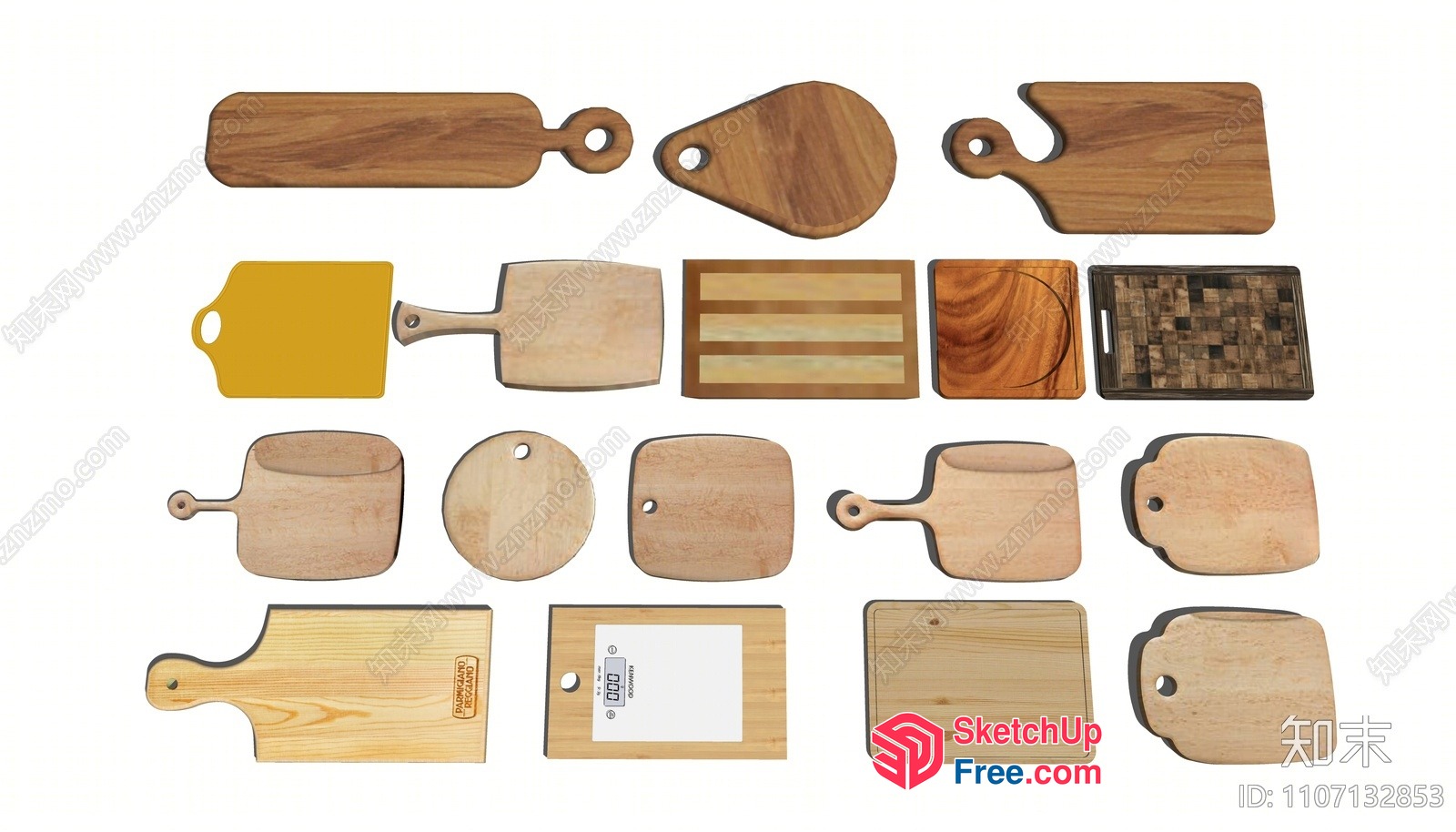 Various Wooden Cutting Boards 3D SketchUp File