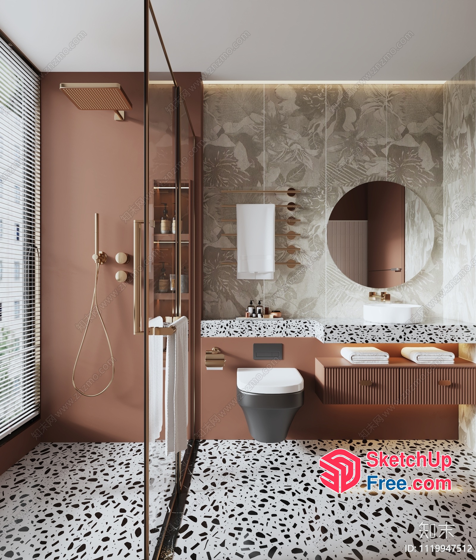 Elegant Modern Bathroom Interior 3D SketchUp File