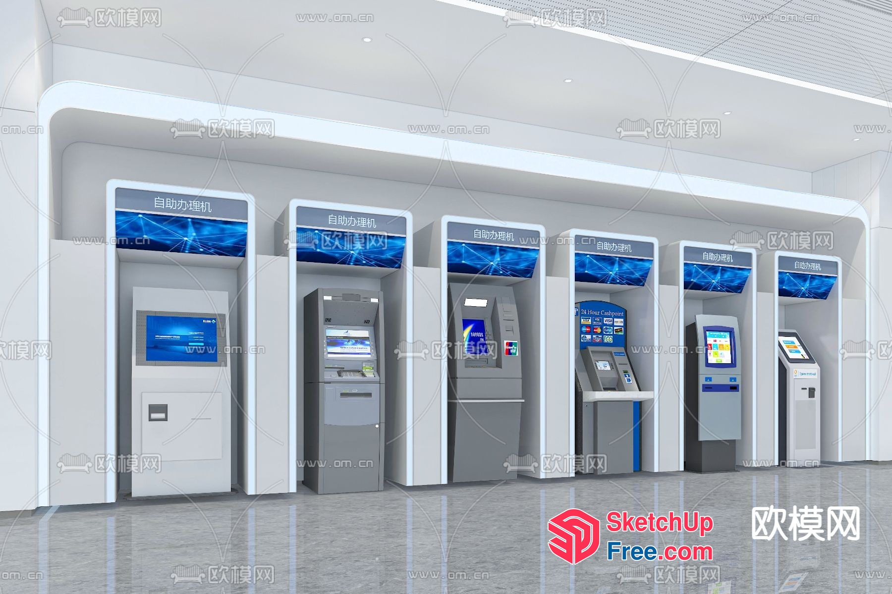 Modern Banking Facilities 3D SketchUp File