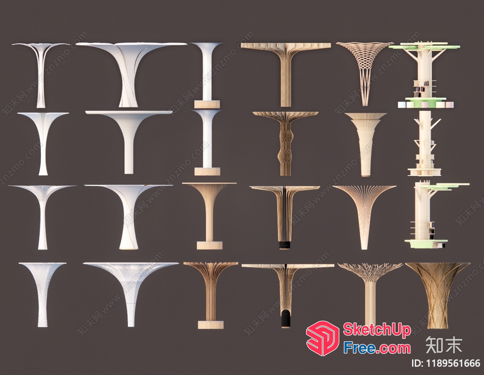 3D Rendered Pillars 3D SketchUp File