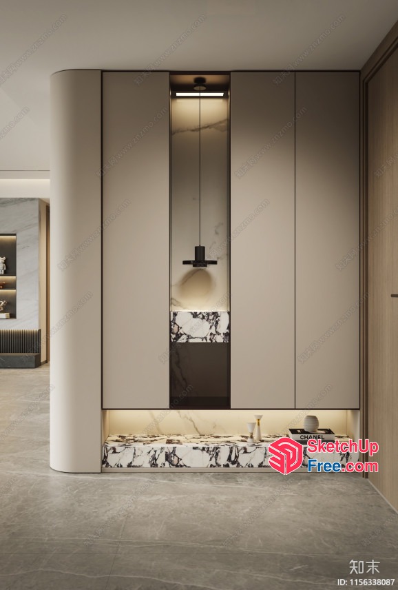 Elegant Modern Minimalist Interior Design 3D SketchUp File