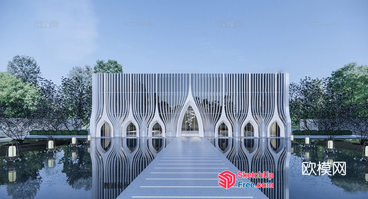 Ornate Modern Architecture 3D SketchUp File