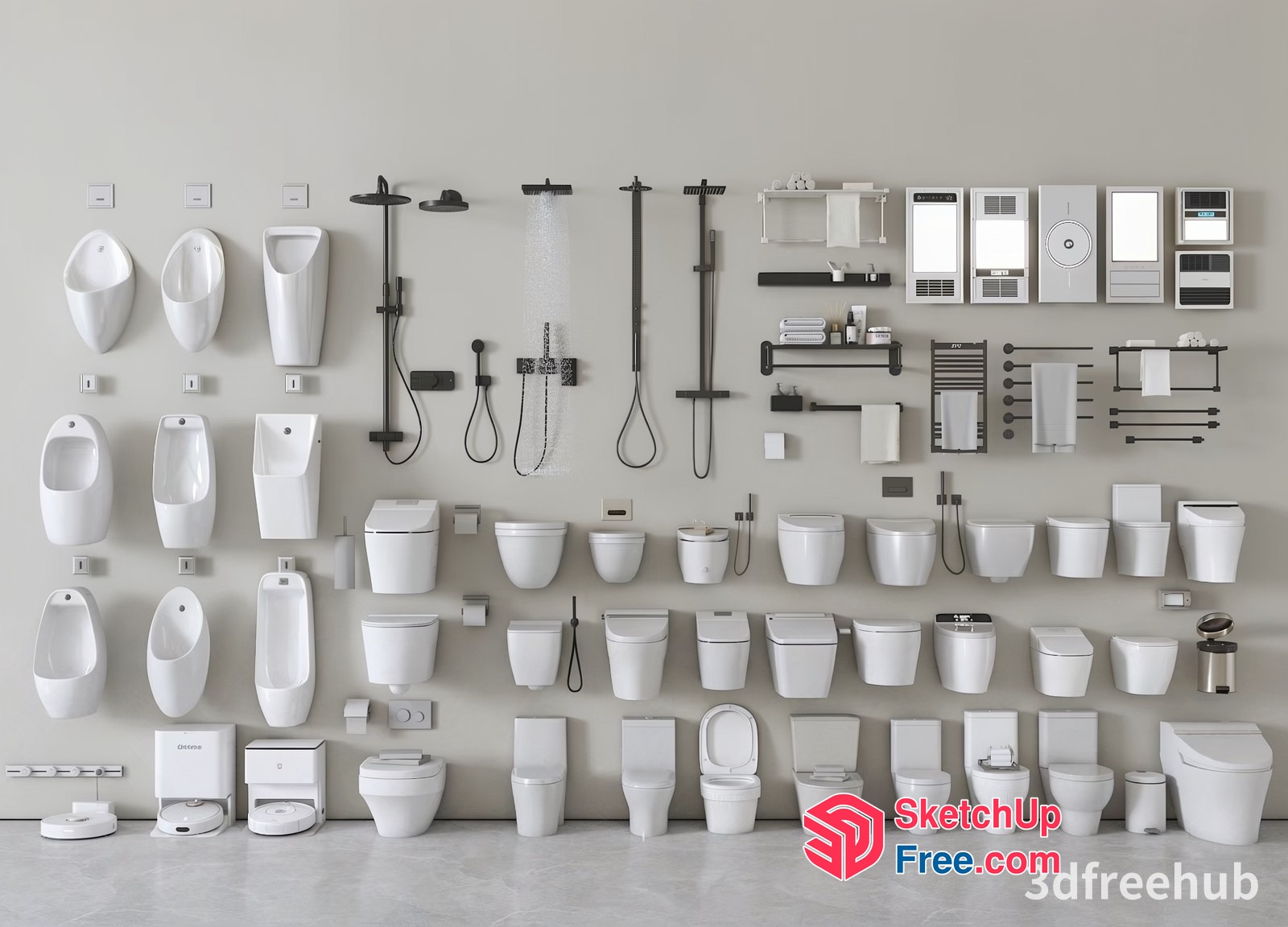 Modern Bathroom Fixtures And Accessories 3D SketchUp File