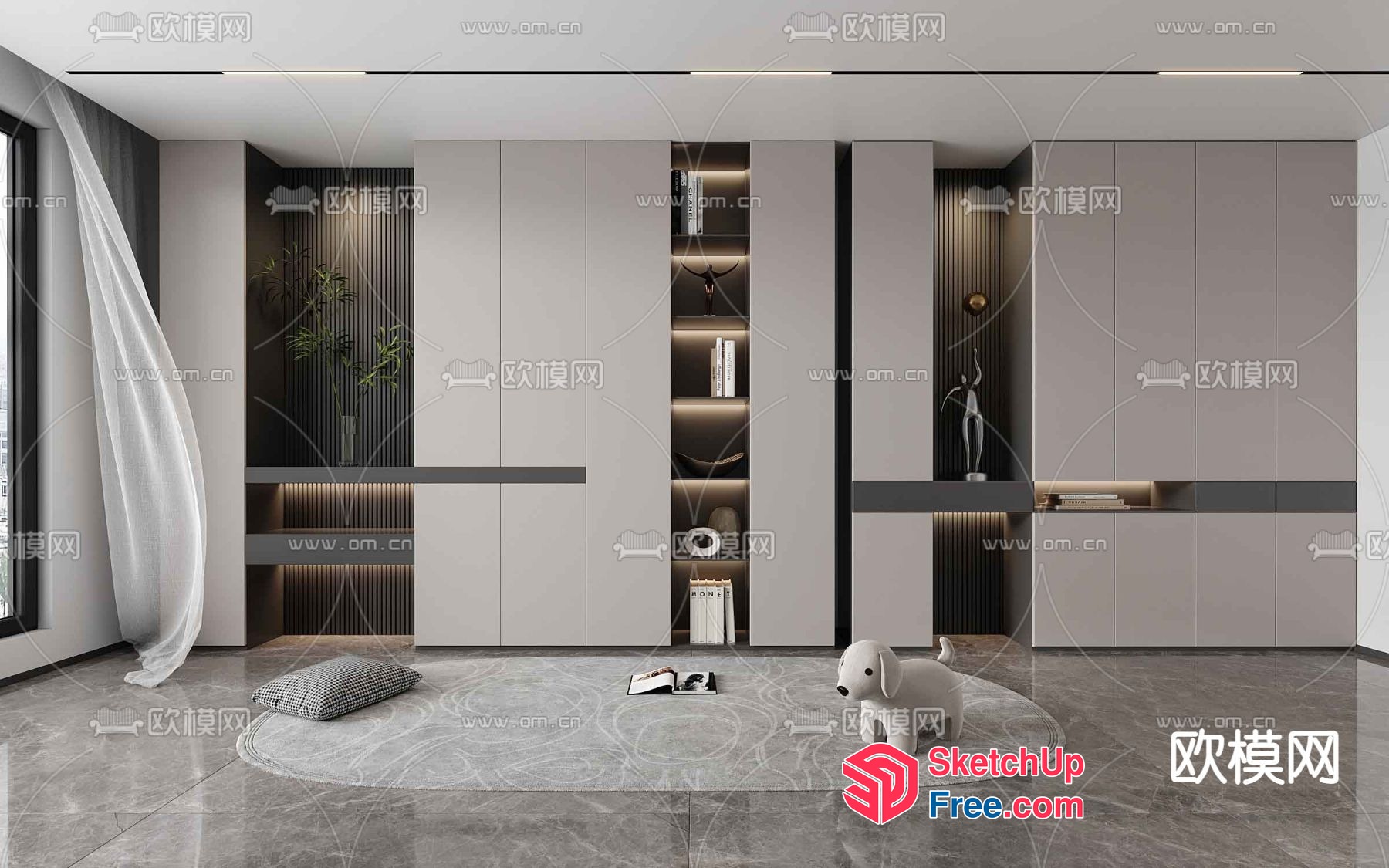 Modern Minimalist Interior With Sleek Furniture And Natural Light 3D SketchUp File