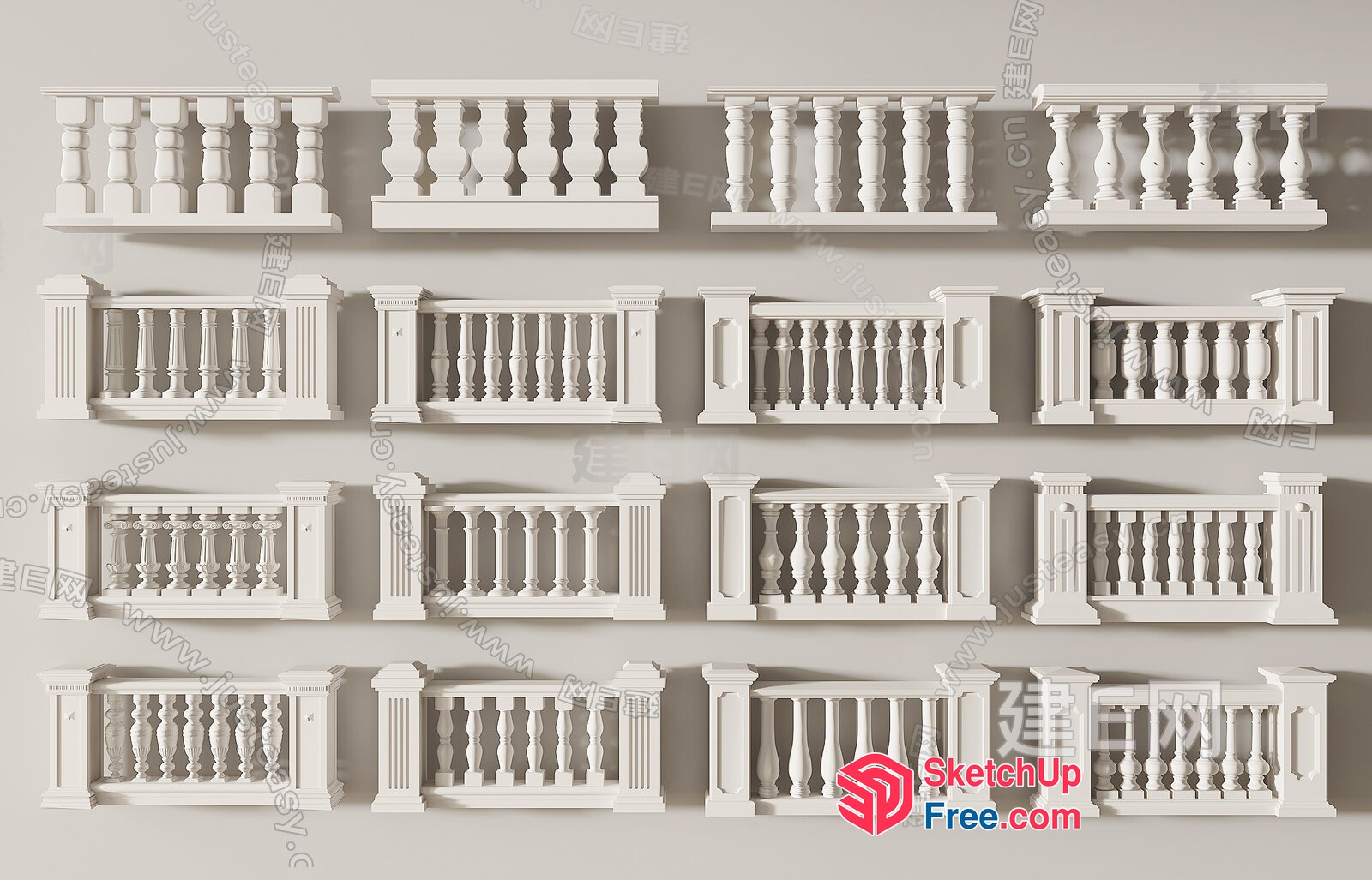 Classic Balcony Railing Designs 3D SketchUp File