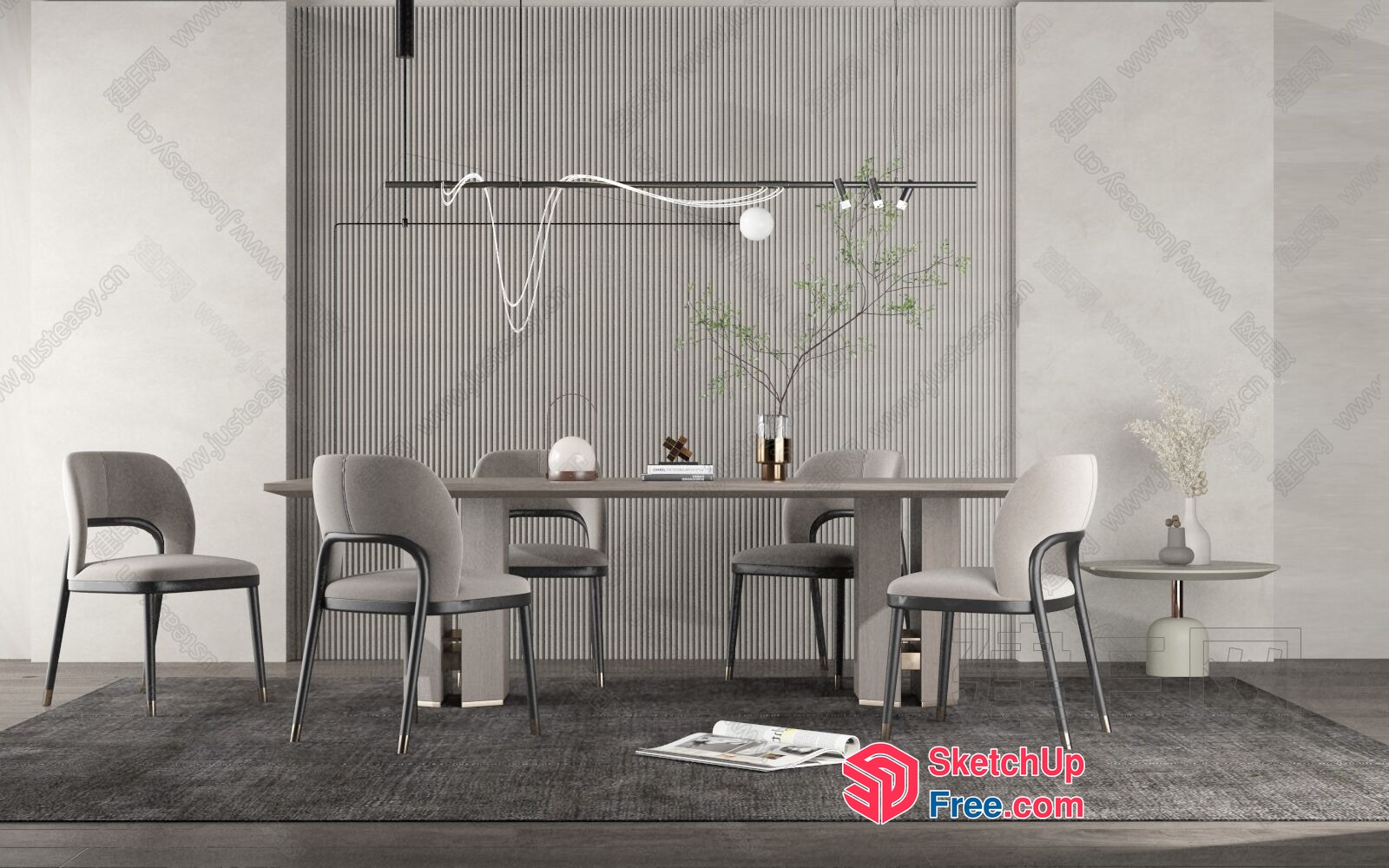 Modern Minimalist Dining Room Design 3D SketchUp File