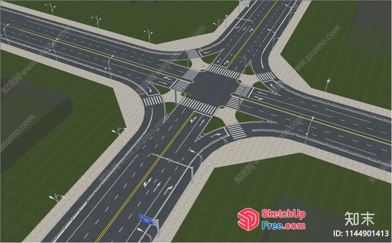 3D Model Of A Complex Highway Interchange 3D SketchUp File