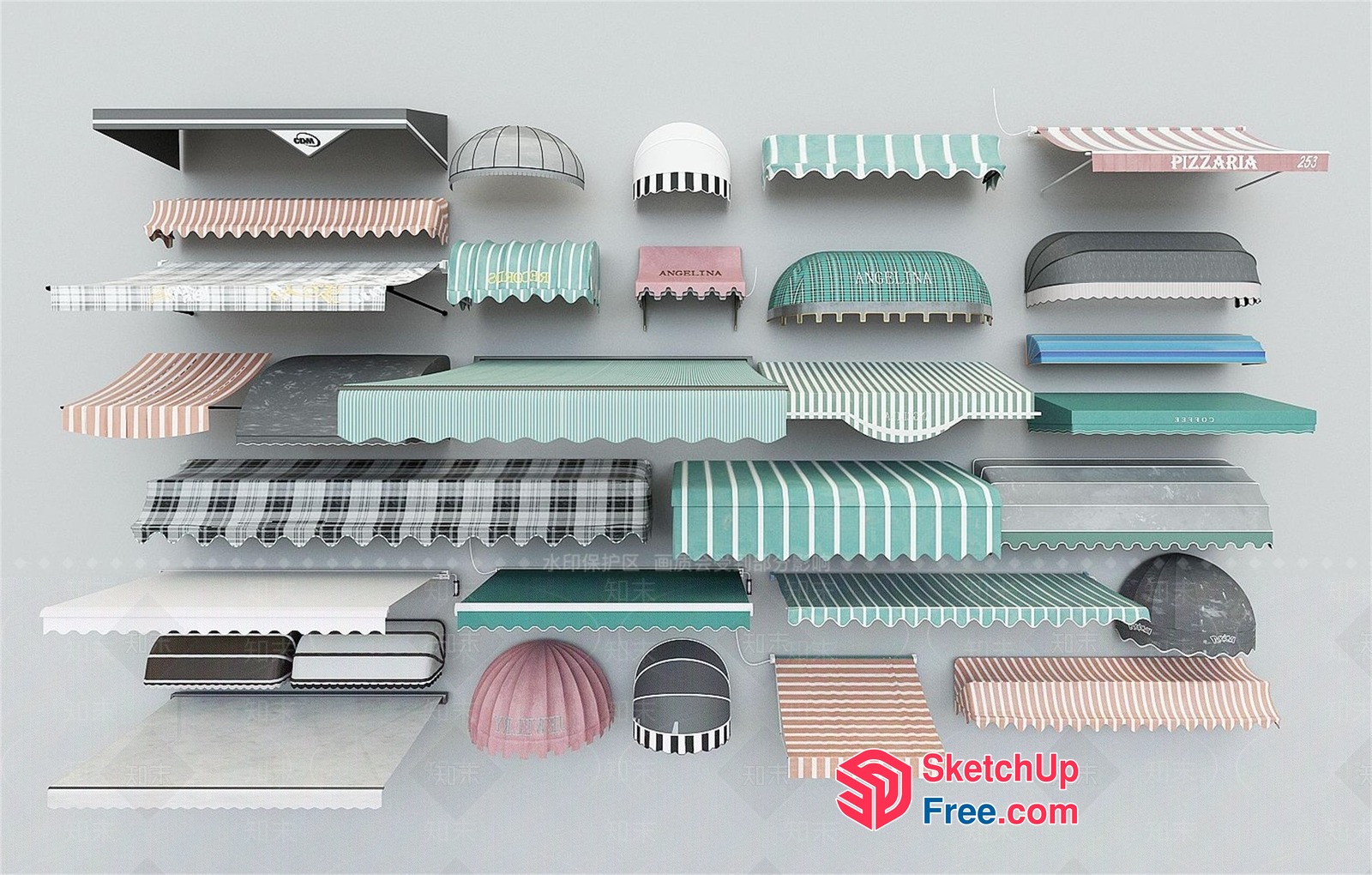 A Collection Of Unique Awning Designs 3D SketchUp File