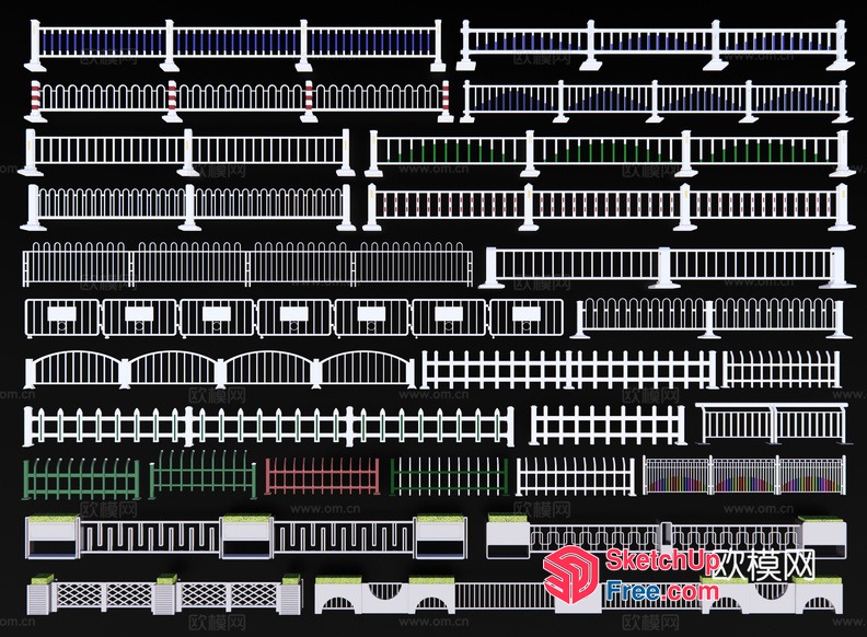 Fences And Railing Collection 3D SketchUp File