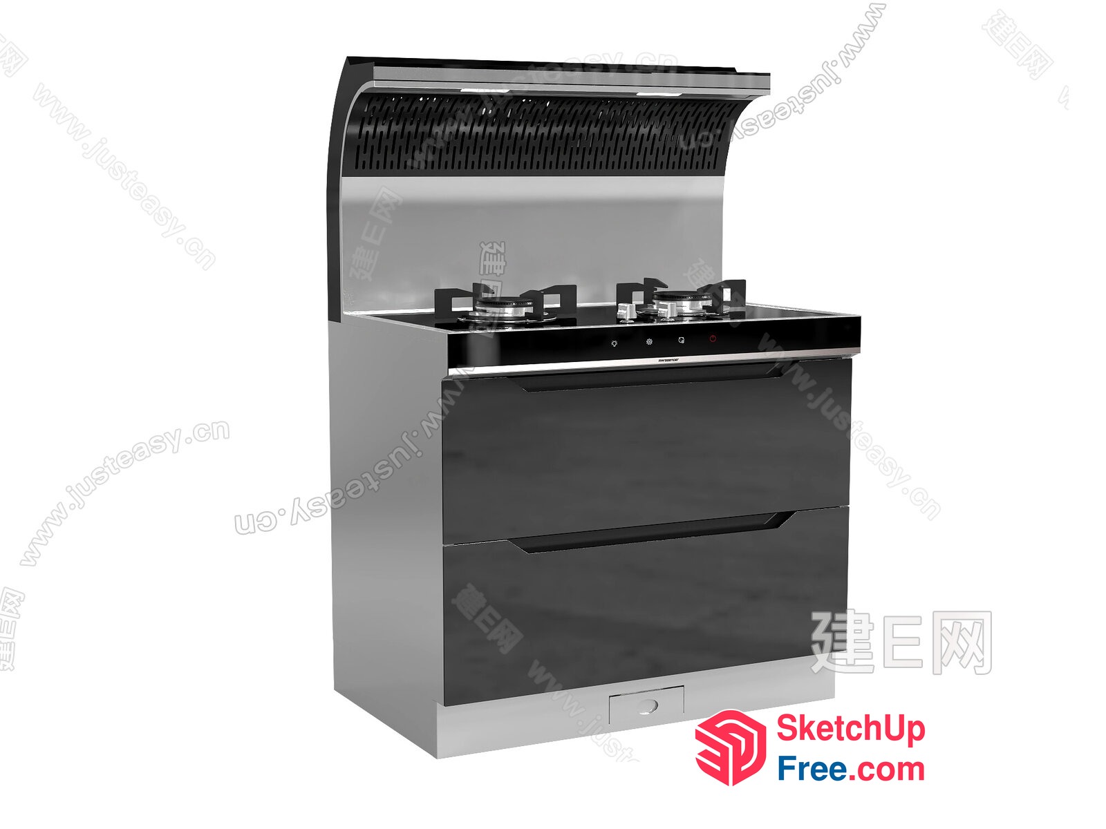 Modern Stainless Steel Gas Stove 3D SketchUp File