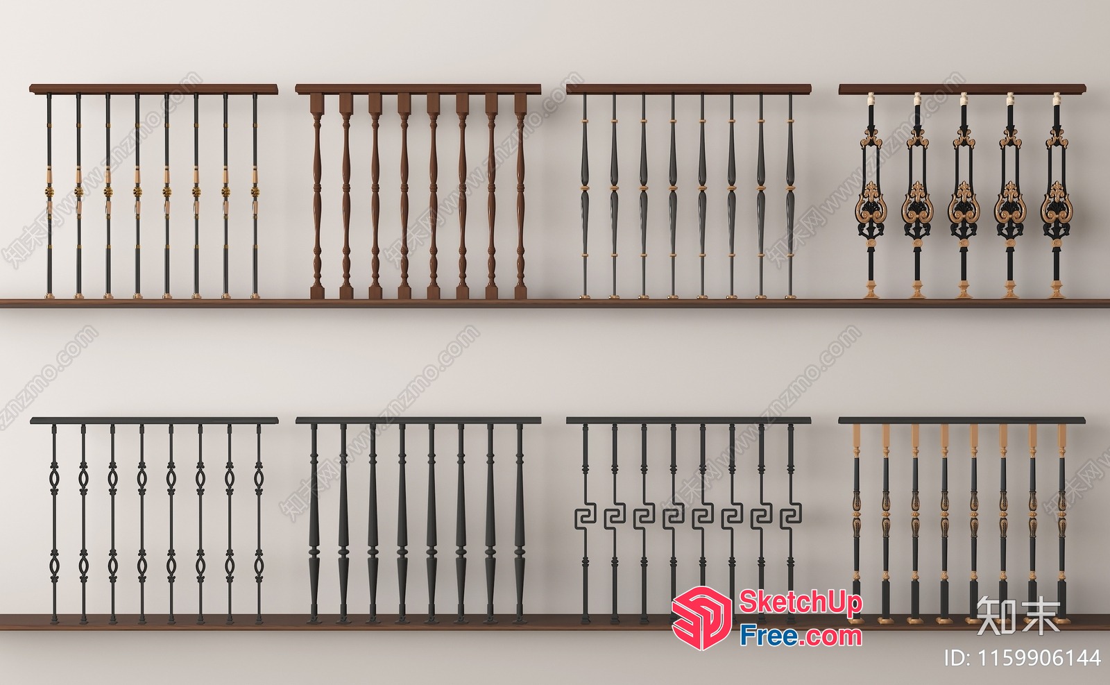 Ornate Balcony Railing With Classic Design 3D SketchUp File
