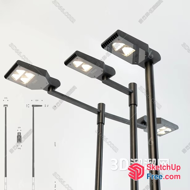 Outdoor Street Light Post 3D SketchUp File